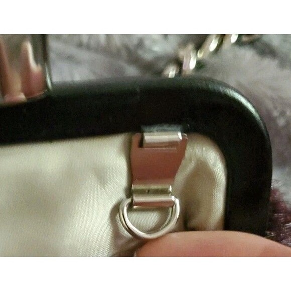 My Flat in London Saville Black Scarlett Faux Fur Bag Bow Snap Close M028745 - Picture 13 of 16